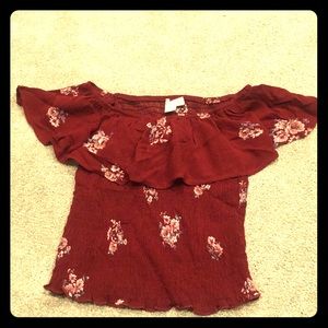 off the shoulders shirt from Tilly’s